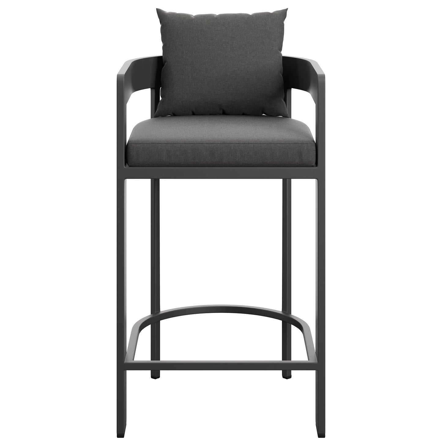 Tahoe Outdoor Patio Patio Aluminum Bar Chair in Charcoal by Modway (7595)