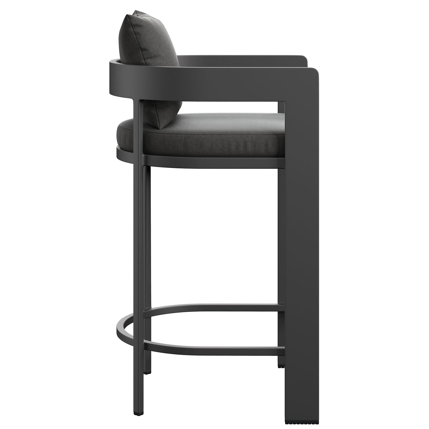 Tahoe Outdoor Patio Patio Aluminum Bar Chair in Charcoal by Modway (7595)