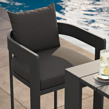 Tahoe Outdoor Patio Patio Aluminum Bar Chair in Charcoal by Modway (7595)