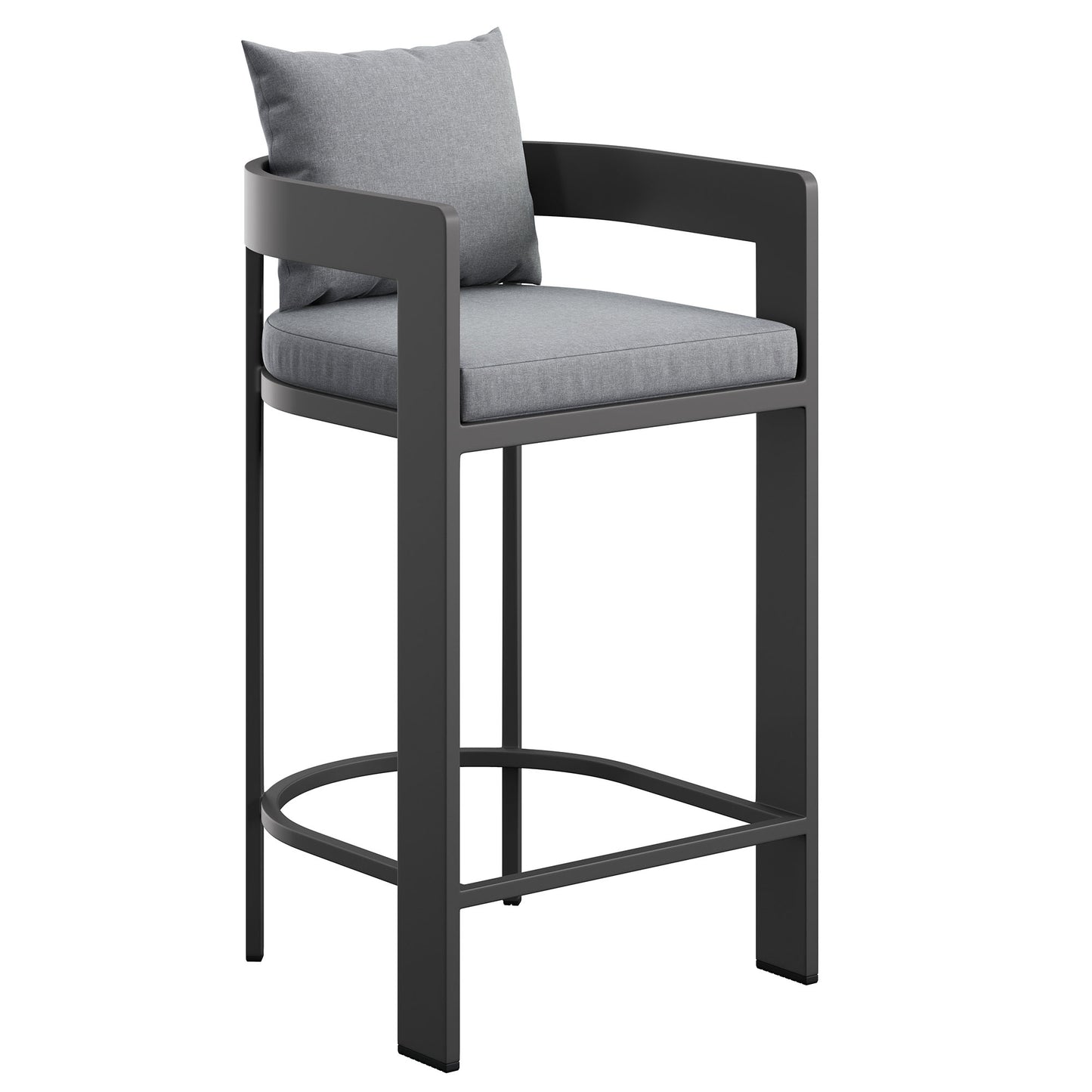 Tahoe Outdoor Patio Patio Aluminum Bar Chair in Gray by Modway (7595)