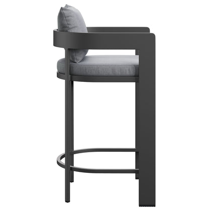 Tahoe Outdoor Patio Patio Aluminum Bar Chair in Gray by Modway (7595)