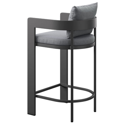 Tahoe Outdoor Patio Patio Aluminum Bar Chair in Gray by Modway (7595)