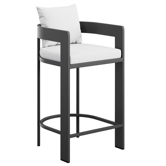 Tahoe Outdoor Patio Patio Aluminum Bar Chair in White by Modway (7595)