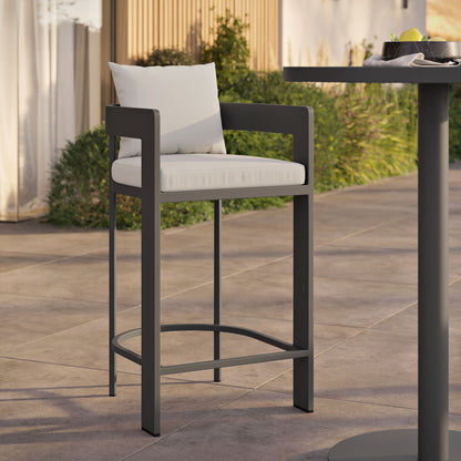 Tahoe Outdoor Patio Patio Aluminum Bar Chair in White by Modway (7595)