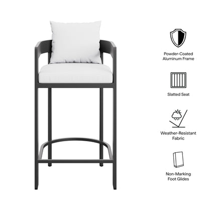 Tahoe Outdoor Patio Patio Aluminum Bar Chair in White by Modway (7595)