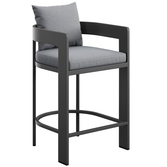 Tahoe Outdoor Patio Patio Aluminum Counter Stool in Gray by Modway (7596)