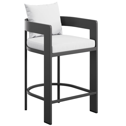 Tahoe Outdoor Patio Patio Aluminum Counter Stool in White by Modway (7596)