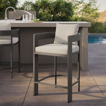 Tahoe Outdoor Patio Patio Aluminum Counter Stool in White by Modway (7596)