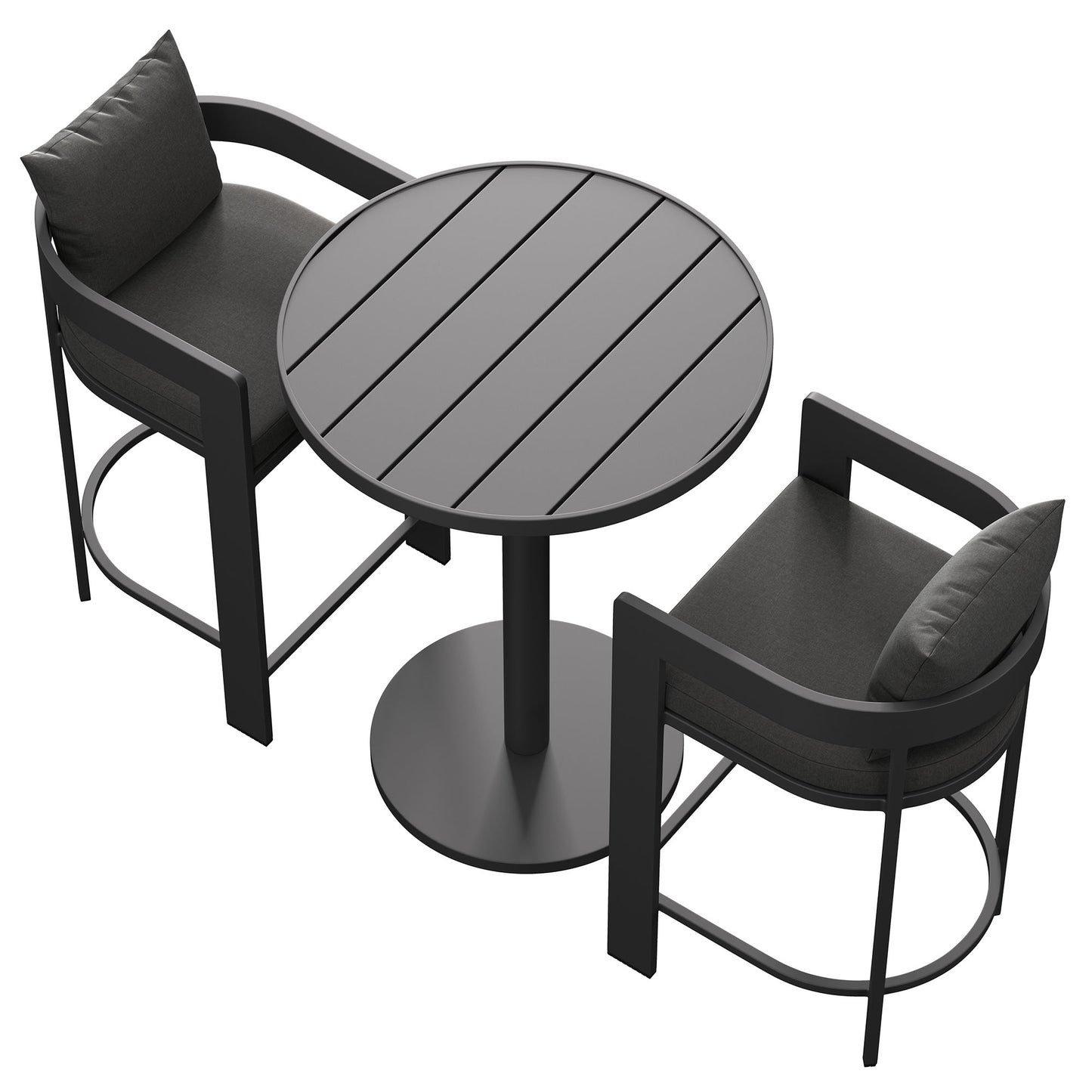 Tahoe 3-Piece Outdoor Patio Aluminum Bar Set in Charcoal by Modway (7597)