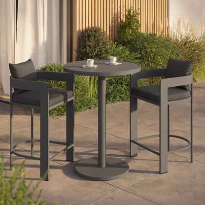 Tahoe 3-Piece Outdoor Patio Aluminum Bar Set in Charcoal by Modway (7597)