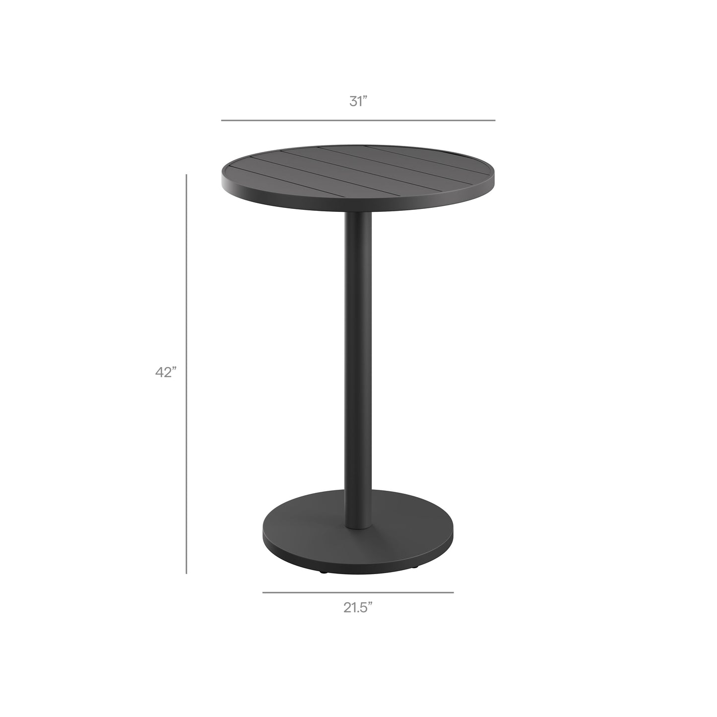 Tahoe 3-Piece Outdoor Patio Aluminum Bar Set in Charcoal by Modway (7597)