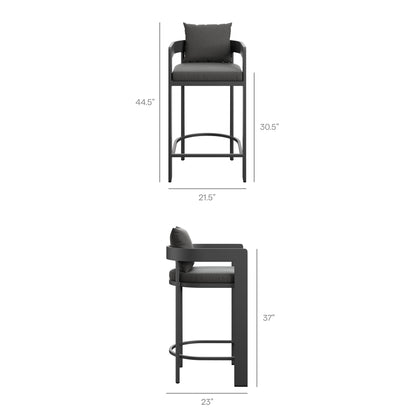Tahoe 3-Piece Outdoor Patio Aluminum Bar Set in Charcoal by Modway (7597)