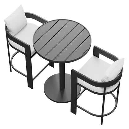 Tahoe 3-Piece Outdoor Patio Aluminum Bar Set in White by Modway (7597)