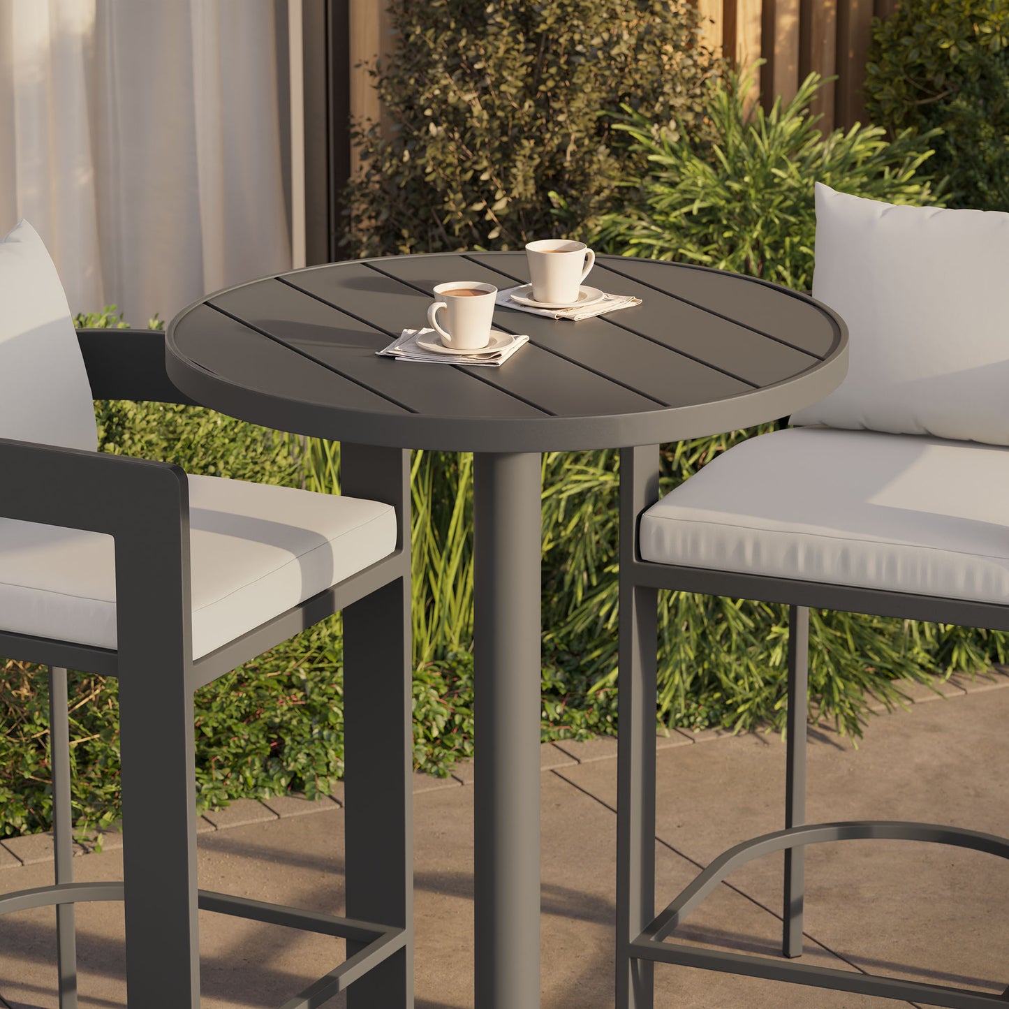 Tahoe 3-Piece Outdoor Patio Aluminum Bar Set in White by Modway (7597)