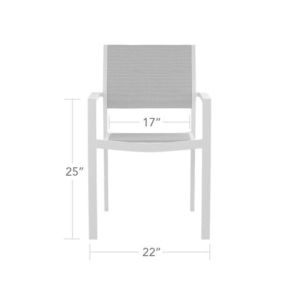 Fusion Dining Arm Chair - Tex Gray - Cloud Duo Sling by DecoScape (3001-163-TXG-CLD)