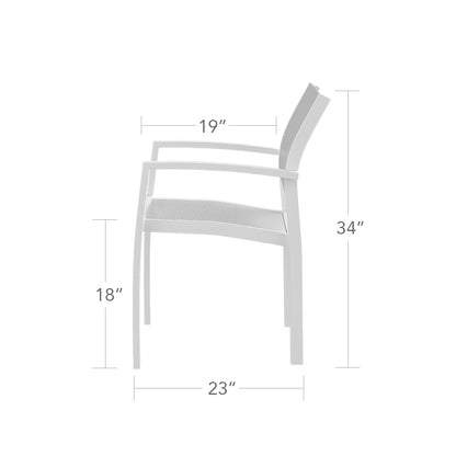 Fusion Dining Arm Chair - Tex Gray - Cloud Duo Sling by DecoScape (3001-163-TXG-CLD)