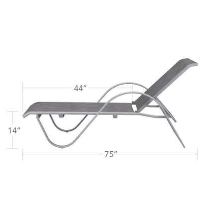 Lanai Chaise - Tex Gray - Cloud Gray Sling by DecoScape (3011-104)