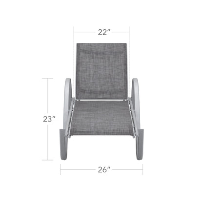 Lanai Chaise - Tex White - Cloud Gray Sling by DecoScape (3011-104)