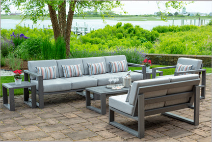MIA Outdoor Deep Seating Double Left Arm (LAF) Unit (Cushions Included) by Seaside Casual