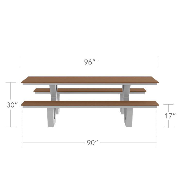 Napa 8' Picnic Table - ADA Does not include umbrella hole by DecoScape (2404-367-ADA)