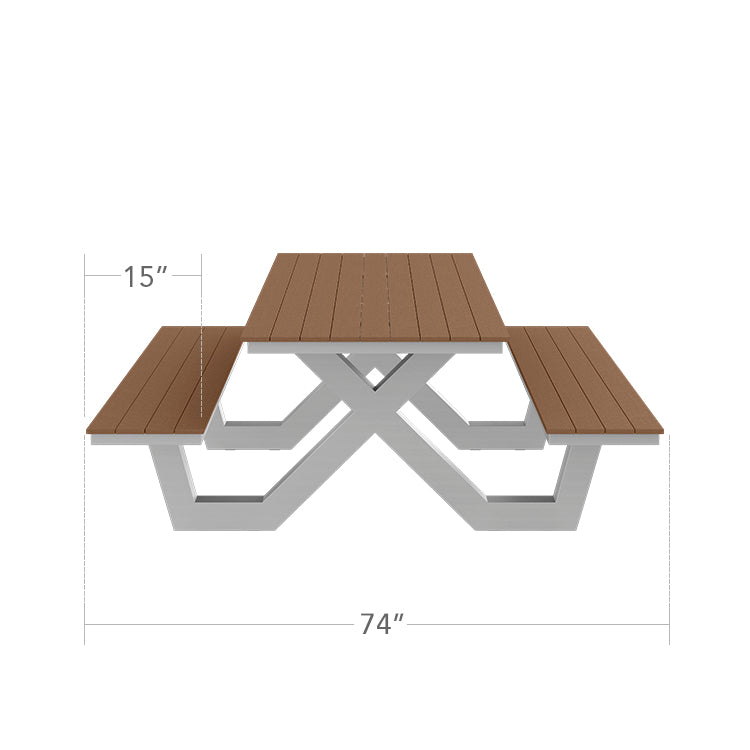 Napa 8' Picnic Table - ADA Does not include umbrella hole by DecoScape (2404-367-ADA)