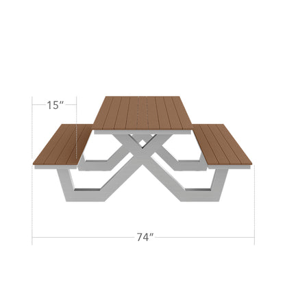 Napa 8' Picnic Table - ADA Does not include umbrella hole by DecoScape (2404-367-ADA)