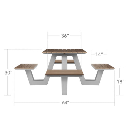Napa Picnic Table (Square) Seats 4 by DecoScape (2404-360-UMB)
