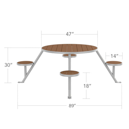 Napa 47" Round Picnic Table Seats 4 by DecoScape (2404-637-EA)