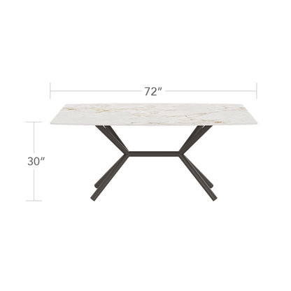 Oliver Emerald Rimless Porcelain Dining Table 72" x 46" by DecoScape (1039-338)