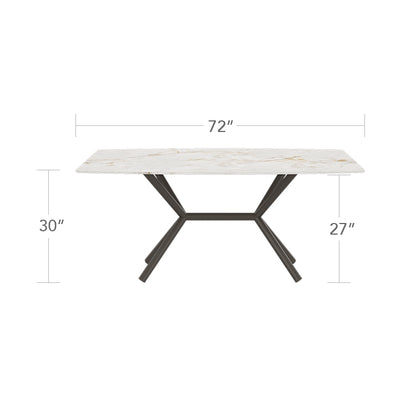 Oliver Emerald Rimless Porcelain Dining Table 72" x 42" by DecoScape (1039-337)