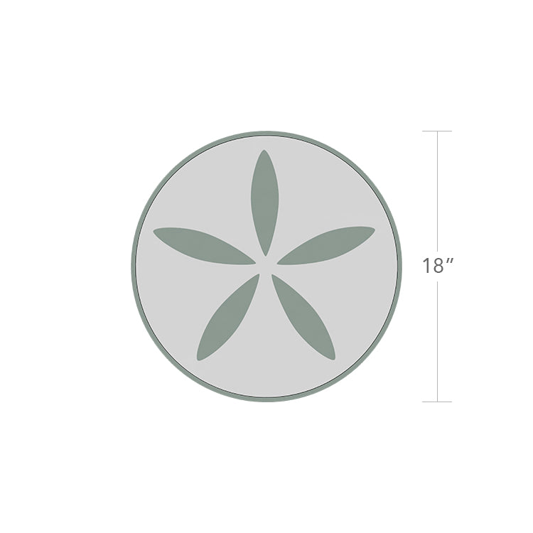 Organic Sand Dollar 18" Diameter Side Table - Tex Gray Frame - Charcoal Duraboard Top - White Duraboard Petals by DecoScape (2039-322-TXG-DBCHR-DBWHT)