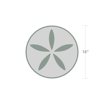 Organic Sand Dollar 18" Diameter Side Table - Tex Black Frame - Black Duraboard Top - White Duraboard Petals by DecoScape (2039-322-TXB-DBBLK-DBWHT)