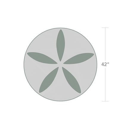 Organic Sand Dollar 42" Diameter Dining Table - Kessler Silver Frame - Light Gray Duraboard Top - White Duraboard Petals by DecoScape (2039-325-KES-DBGRY-DBWHT)