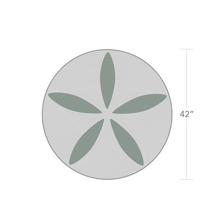 Organic Sand Dollar 42" Diameter Dining Table - Tex Black Frame - Black Duraboard Top - White Duraboard Petals by DecoScape (2039-325-TXB-DBBLK-DBWHT)