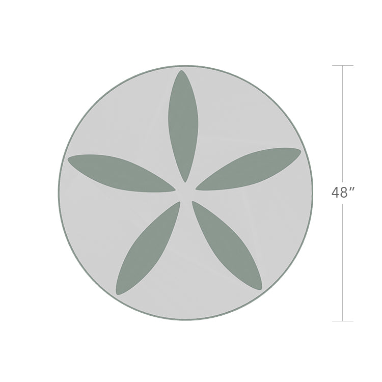 Organic Sand Dollar 48" Diameter Dining Table - Kessler Silver Frame - Light Gray Duraboard Top - White Duraboard Petals by DecoScape (2039-326-KES-DBGRY-DBWHT)