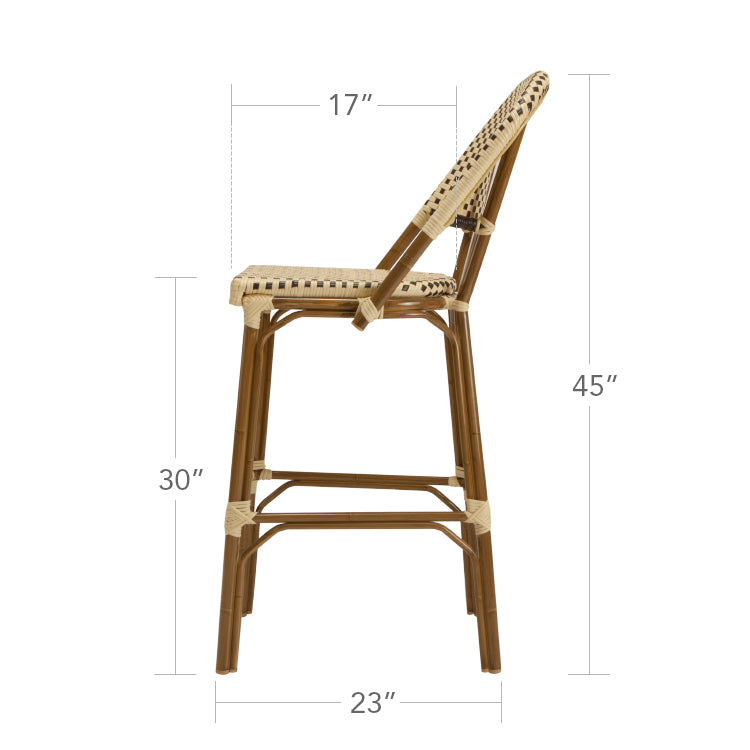 Paris Bar Side Chair - Black & White by DecoScape (2203-172)