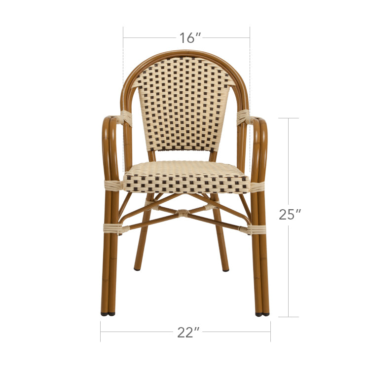 Paris Dining Arm Chair - Gray & White by DecoScape (2203-163)