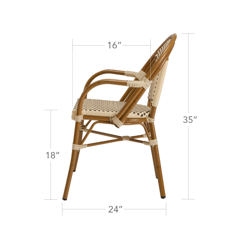 Paris Dining Arm Chair - Gray & White by DecoScape (2203-163)