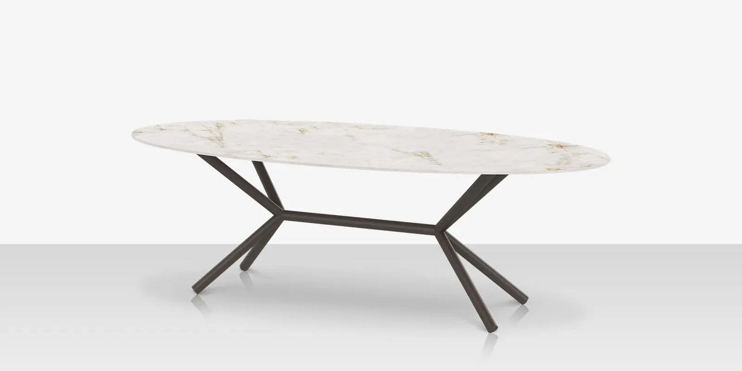Oliver Oval Rimless Porcelain Dining Table 92" x 46" by DecoScape (1039-330)