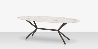 Oliver Oval Rimless Porcelain Dining Table 92" x 46" by DecoScape (1039-330)
