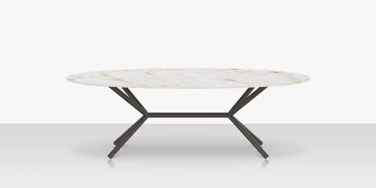 Oliver Oval Rimless Porcelain Dining Table 92" x 46" by DecoScape (1039-330)