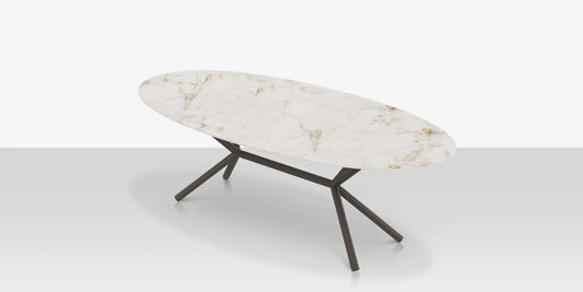 Oliver Oval Rimless Porcelain Dining Table 92" x 46" by DecoScape (1039-330)