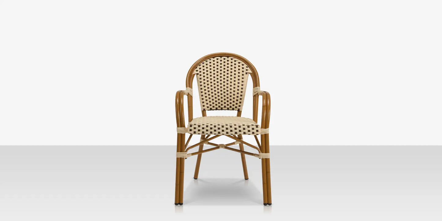 Paris Dining Arm Chair - Cream & Chocolate by DecoScape (2203-163)