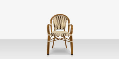Paris Dining Arm Chair - Cream & Chocolate by DecoScape (2203-163)