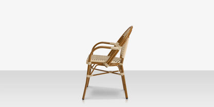 Paris Dining Arm Chair - Cream & Chocolate by DecoScape (2203-163)