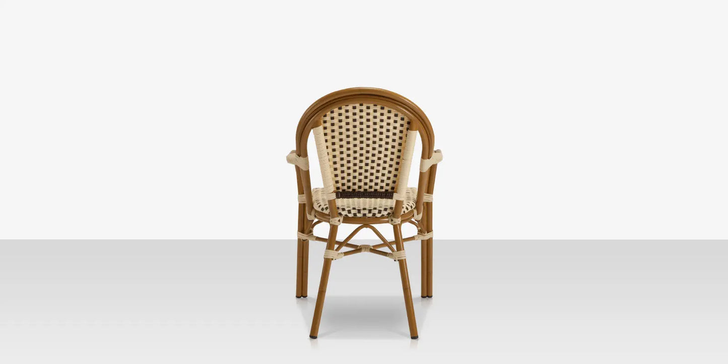 Paris Dining Arm Chair - Cream & Chocolate by DecoScape (2203-163)