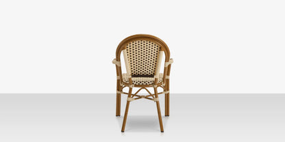 Paris Dining Arm Chair - Cream & Chocolate by DecoScape (2203-163)