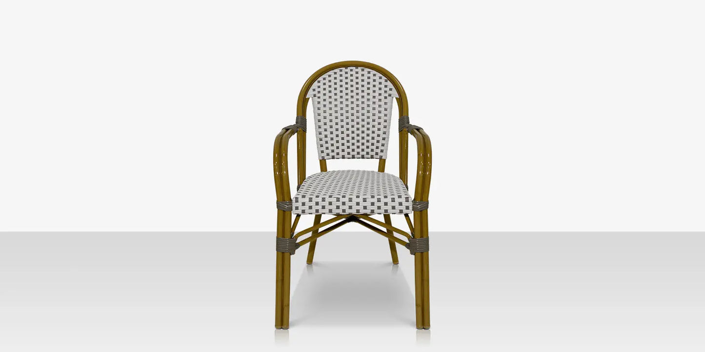 Paris Dining Arm Chair - Gray & White by DecoScape (2203-163)