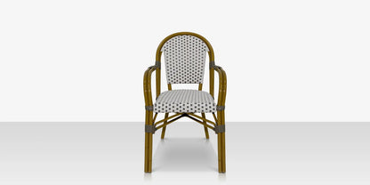 Paris Dining Arm Chair - Gray & White by DecoScape (2203-163)