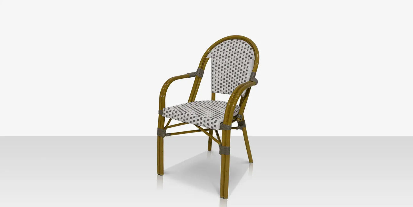 Paris Dining Arm Chair - Gray & White by DecoScape (2203-163)